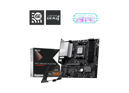 MSI MB Sc AM5 PRO B840M-P WIFI6E, AMD B840, 4xDDR5, 1xHDMI, WI-FI, mATX