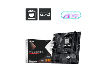 MSI MB Sc AM5 PRO B840M-B, AMD B840, 2xDDR5, 1xHDMI, 1xVGA, mATX