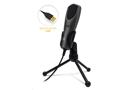 CONNECT IT YouMic mikrofon USB, pozlacený konektor USB, antracit