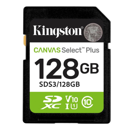 Kingston SDXC karta 128GB Canvas Select Plus, U1, V10, A1