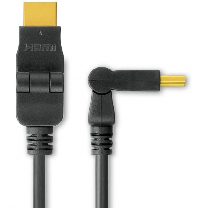 PREMIUMCORD Kabel HDMI A - HDMI A M/M 2m, otočné zlacené konektory PREMIUMCORD Kabel HDMI A - HDMI A M/M 2m, otočné zlacené konektory