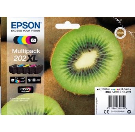 EPSON ink Multipack "Kiwi" 5-colours 202XL Claria Premium Ink