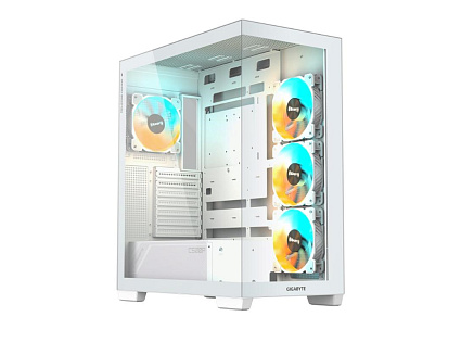 GIGABYTE case GB-C500PI ST, Mid tower, 1xUSB-C 3.2, 2xUSB 3.0, 4x 120mm ARGB Fan, bílá