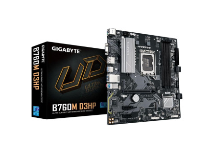 GIGABYTE MB Sc LGA1700 B760M D3HP, Intel B760, 4xDDR5, 1xDP, 1xHDMI, 1xVGA, mATX