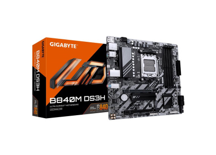 GIGABYTE MB Sc AM5 B840M DS3H, AMD B840, 4xDDR5, 2xDP, 1xHDMI, mATX