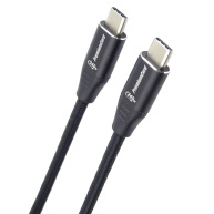 PREMIUMCORD Kabel USB-C M/M, 240W 480Mbps černý bavlněný oplet, 1,5m