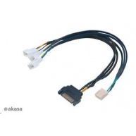 AKASA kabel FLEXA FP3S, pro připojení 3 PWM ventilátorů, 30cm