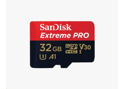 SanDisk Micro SDXC karta 32GB Extreme PRO (100MB/s, Class 10 UHS-I V30) + adaptér