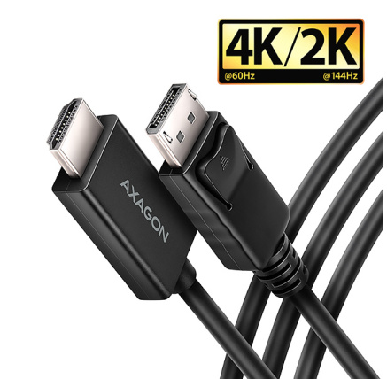 AXAGON RVD-HI20C2, DisplayPort -> HDMI 2.0b redukce / kabel 1.8m, 4K/60Hz