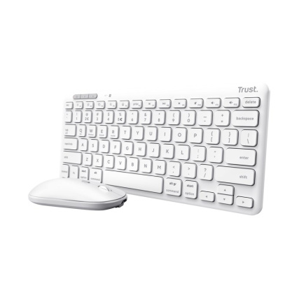 TRUST set klávesnice + myš LYRA, Bezdrátový set klávesnice a myši, ECO, US, bílá