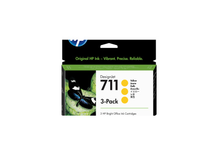 HP 711 Yellow DJ Ink Cart, 29 ml, 3-pack, CZ136A