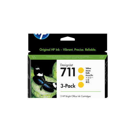 HP 711 Yellow DJ Ink Cart, 29 ml, 3-pack, CZ136A HP 711 Yellow DJ Ink Cart, 29 ml, 3-pack, CZ136A