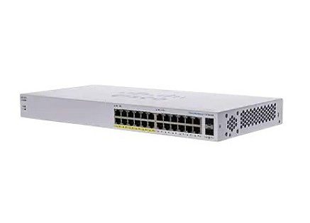 Cisco switch CBS110-24PP (24xGbE, 2xGbE/SFP combo, 12xPoE+, 100W, fanless)