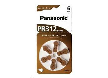 PANASONIC Zinkovzduchová baterie PR-312(41)/6LB AA 1,2V (Blistr 6ks)