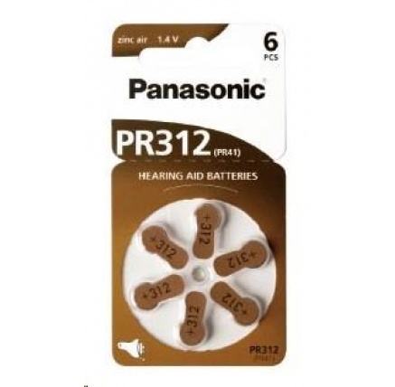 PANASONIC Zinkovzduchová baterie PR-312(41)/6LB AA 1,2V (Blistr 6ks) PANASONIC Zinkovzduchová baterie PR-312(41)/6LB AA 1,2V (Blistr 6ks)