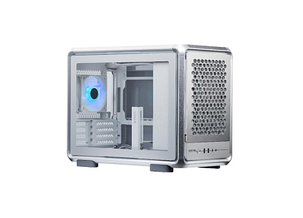 Cooler Master case MasterFrame 400 Mesh Silver, mATX, Průhledná bočnice, 1x 120 mm ARGB Fan, Střibrná