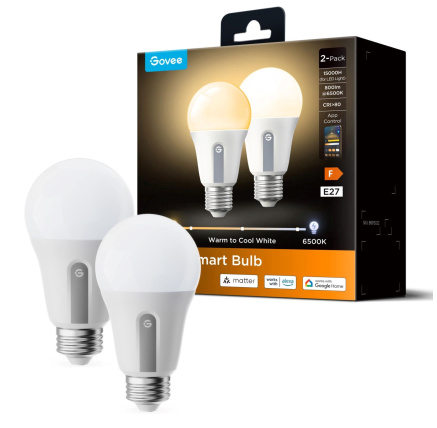 Govee Smart žárovka WW 9W-60W 800lm E27 2ks Long Life, Matter Govee Smart žárovka WW 9W-60W 800lm E27 2ks Long Life, Matter