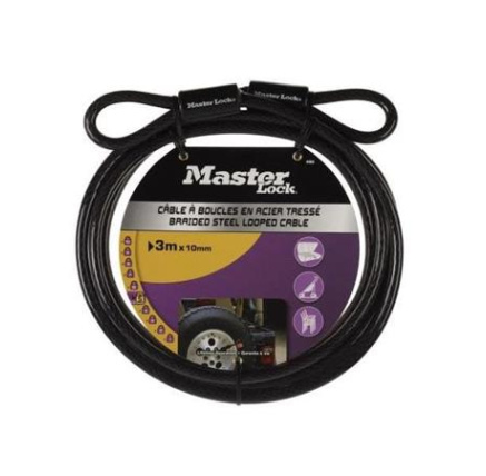Master Lock 49EURD Ohebné ocelové lanko - 300cm x 1cm Master Lock 49EURD Ohebné ocelové lanko - 300cm x 1cm