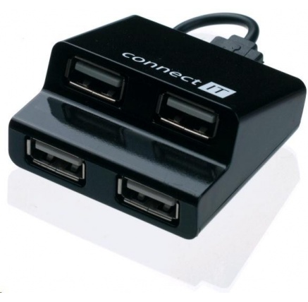 CONNECT IT USB 2.0 hub STEP 4 porty, černý CONNECT IT USB 2.0 hub STEP 4 porty, černý