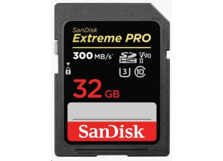 SanDisk SDHC karta 32GB Extreme PRO (300 MB/s, Class 10, UHS-II U3 V90)