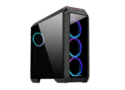 CHIEFTEC skříň STALLION II, ATX, 1x USB-C 3.2, 2x USB 3.1, 1x USB 2.0, 4x 120mm RGB Fan, černá