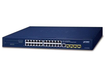 Planet switch GS-4210-24T4S, L2/L4, 24x 1000Base-T, 4x SFP, web, SNMP V3, VLAN, QOS, IPV6