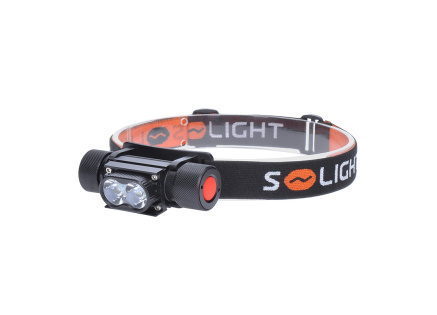 Solight LED čelová nabíjecí svítilna, 650lm, Li-Ion