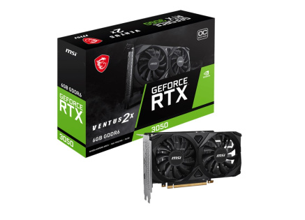 MSI VGA NVIDIA GeForce RTX 3050 VENTUS 2X E 6G OC, 6G GDDR6, 1xDP, 2xHDMI