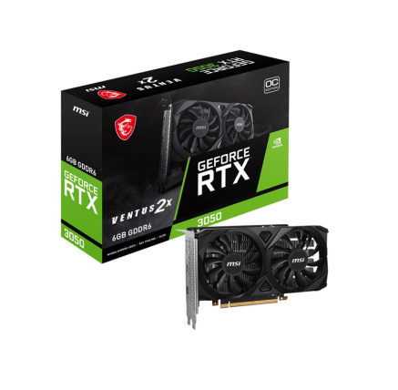 MSI VGA NVIDIA GeForce RTX 3050 VENTUS 2X E 6G OC, 6G GDDR6, 1xDP, 2xHDMI MSI VGA NVIDIA GeForce RTX 3050 VENTUS 2X E 6G OC, 6G GDDR6, 1xDP, 2xHDMI
