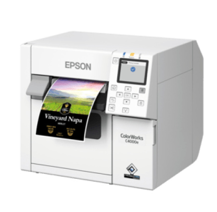 Epson ColorWorks C4000, Matt Black Ink, cutter, ZPLII, USB, Ethernet