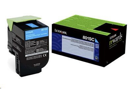 LEXMARK Cyan toner 802SC pro CX310/410/510 z programu Lexmark Return (2 000 stran)