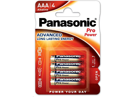 PANASONIC Alkalické baterie Pro Power LR03PPG/4BP AAA 1,5V (Blistr 4ks) PANASONIC Alkalické baterie Pro Power LR03PPG/4BP AAA 1,5V (Blistr 4ks)