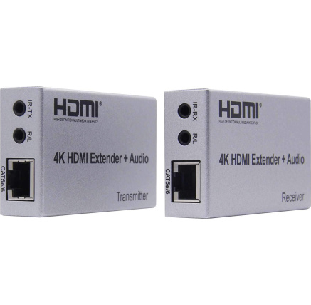 PremiumCord 4K HDMI extender na 100m přes Cat5e/Cat6, přenos Irda a Audio výstupy PremiumCord 4K HDMI extender na 100m přes Cat5e/Cat6, přenos Irda a Audio výstupy