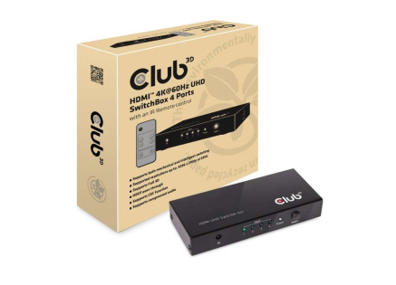 Club3D Video switch 4:1 HDMI 2.0 4K60Hz UHD, 4 porty