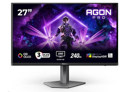 AOC MT 27" AG276UZD - 3840x2160,QD-OLED,240Hz,2xHDMI,1xDP,USBhub,USB-C,PD,Repro,Pivot