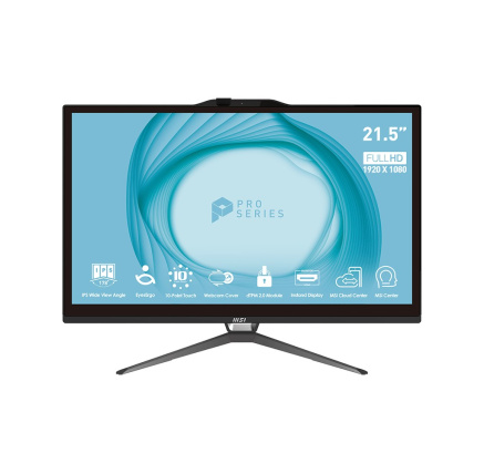 MSI PC AIO PRO AP222T 13M-091XEU, Intel Core i5-13400, Multi-Touch, 8GB SODIMM DDR4, 256GB SSD, WI-FI, Non-OS, černá