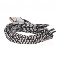 CELLFISH univerzální pletený kabel, USB-C, 2 m, střbrná