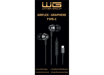 WG - Sluchátka s konektorem Type-C, drátové, černá