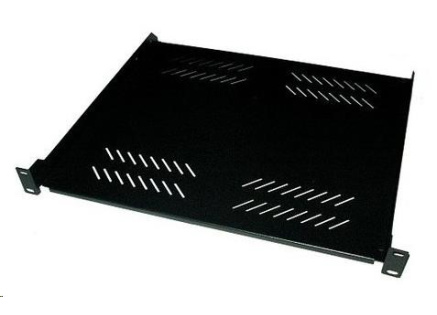 XtendLan 19" police s perforací 1U/280mm, nosnost 25kg, černá