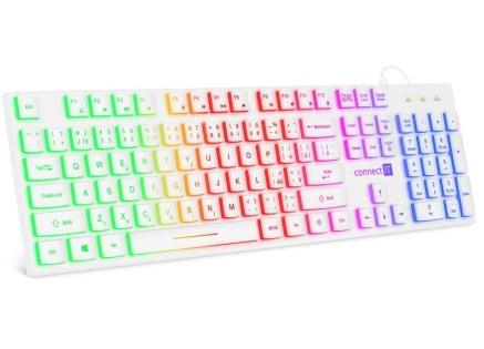 CONNECT IT kancelářská podsvícená klávesnice Chocolate RNBW, CZ + SK verze, bílá CONNECT IT kancelářská podsvícená klávesnice Chocolate RNBW, CZ + SK verze, bílá