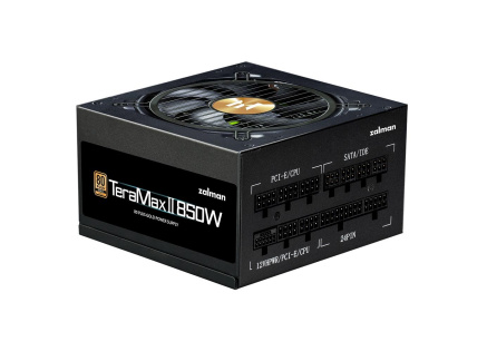 ZALMAN zdroj TeraMax II, 850W, 120mm, 80Plus Gold, Plně Modulární, ATX 3.0, černá ZALMAN zdroj TeraMax II, 850W, 120mm, 80Plus Gold, Plně Modulární, ATX 3.0, černá