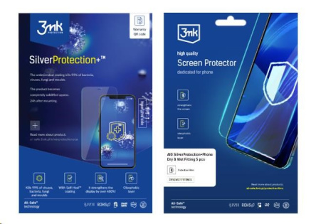 3mk All-Safe - AIO fólie SilverProtection+ Dry & Wet Fitting Phone, 5 ks