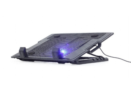 GEMBIRD Podstavec pod notebook NBS-1F17T-01, pro notebooky do 17", 150mm větrák, LED, černý