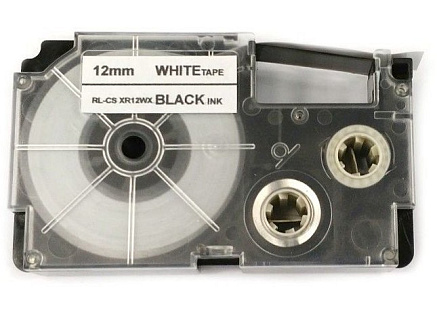 Xerox kompatibilní páska s Casio XR-12WE1, 12mm x 8m, černý tisk / bílý podklad - ALLPRINT