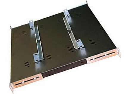 TRITON Police s perforací 19", 1U/450mm, nosnost 80kg, černá