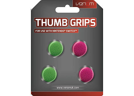 VENOM VS4917 Nintendo Switch Thumb Grips (4x) - Pink and Green VENOM VS4917 Nintendo Switch Thumb Grips (4x) - Pink and Green