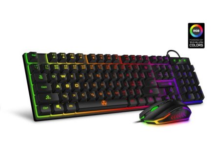 CONNECT IT BATTLE herní combo drátová klávesnice + myš, CZ + SK layout, černá