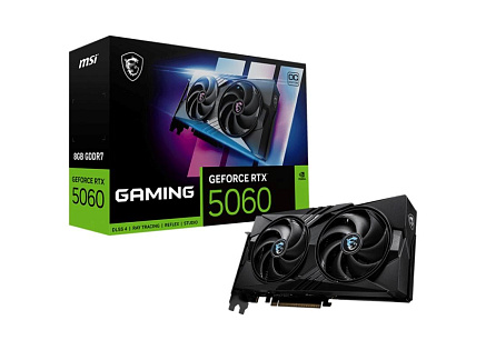 MSI VGA NVIDIA GeForce RTX 5060 8G GAMING OC, RTX 5060, 8GB GDDR7, 3xDP, 1xHDMI