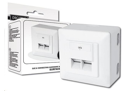 Zásuvka 2xRJ45 na omítku, STP Cat6