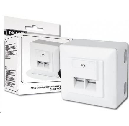 Zásuvka 2xRJ45 na omítku, STP Cat6 Zásuvka 2xRJ45 na omítku, STP Cat6